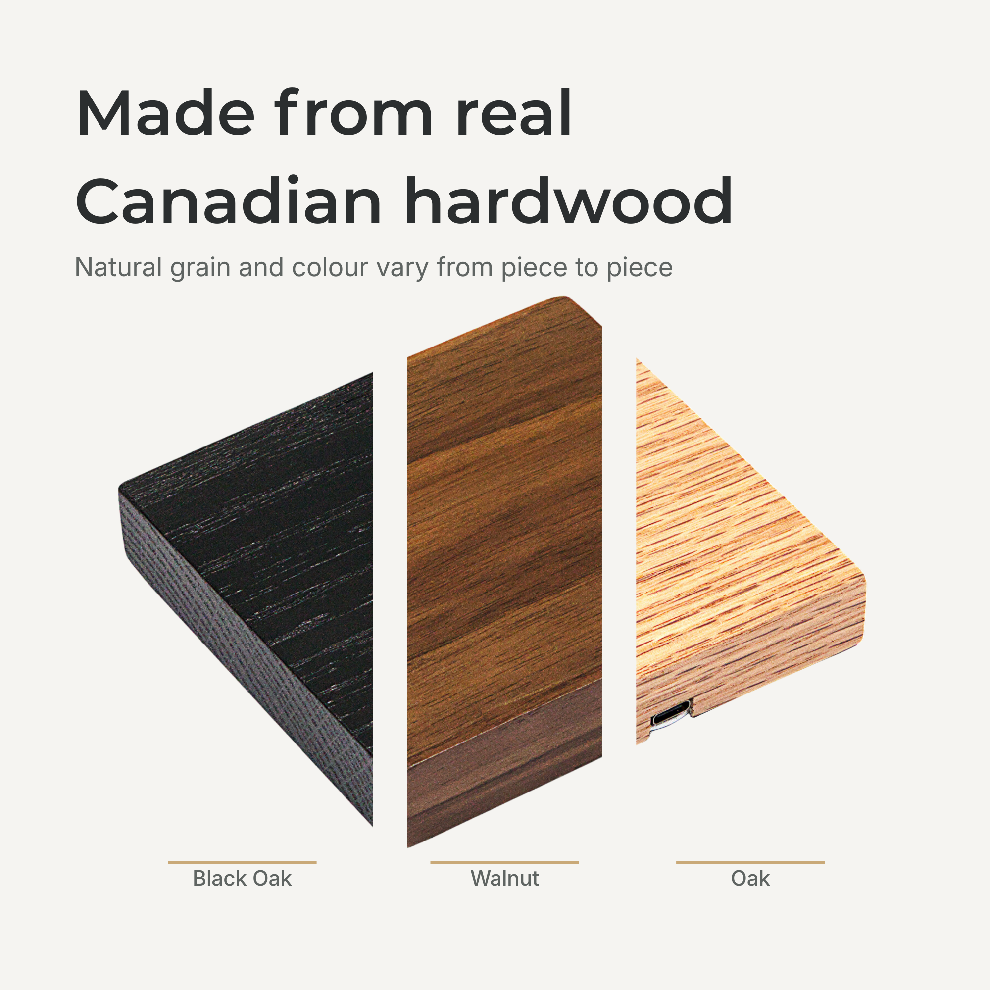 Handcrafted Wooden Wireless Charger showing natural wood grain and chamfered edges